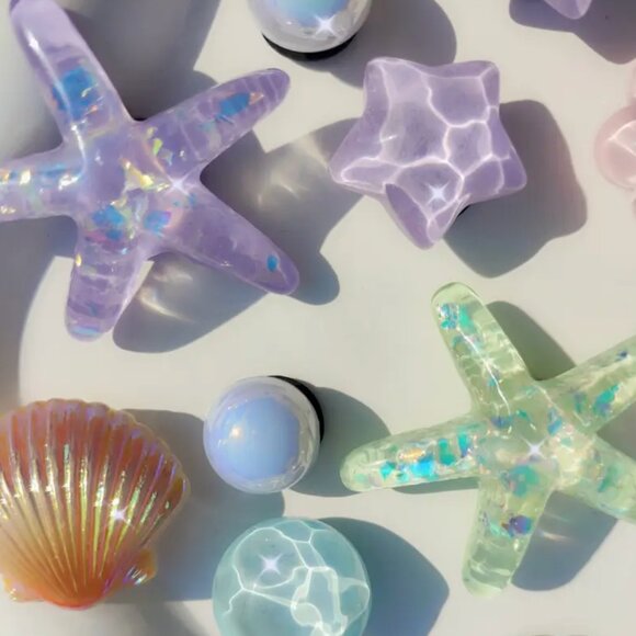 EVA Bag Charms – Passport Philosophy Collection Acrylic Purple Shells 20pc - Picture 3 of 7